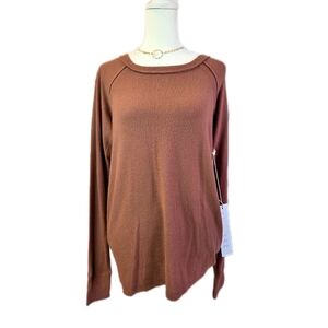 NWT Lumiere Women's Crew Neck Sweater - Rust Brown